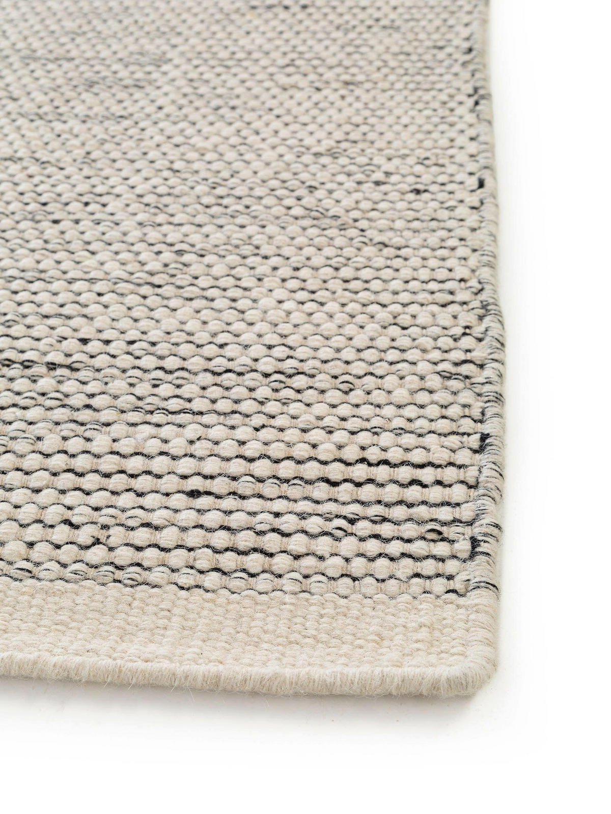 WOLLTEPPICH-LÄUFER Rocco Beige/Schwarz 70x200 cm - Beige, Textil (70/200cm) - benuta Pure