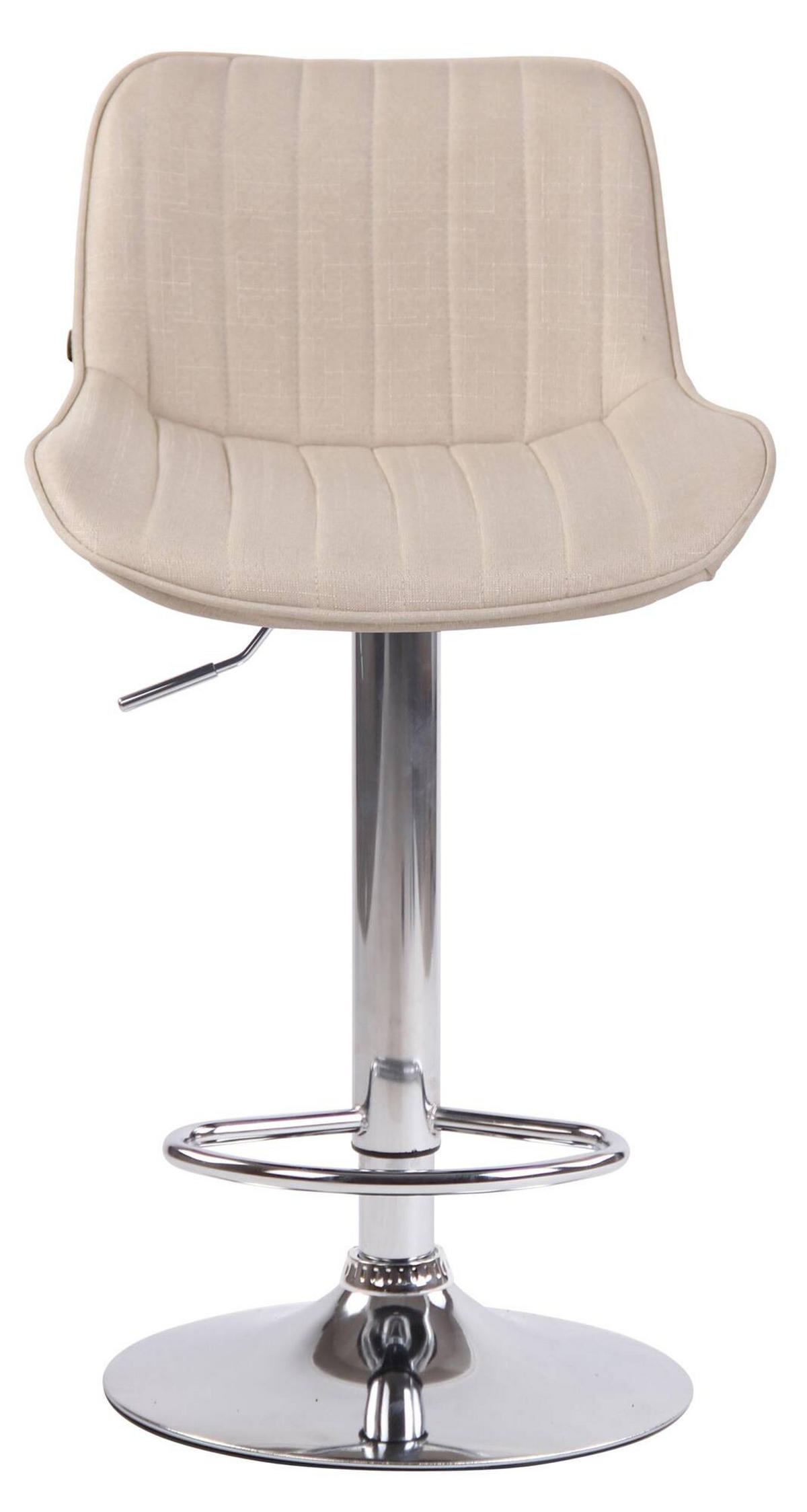 BARHOCKER 2er Set Stoff creme - Chromfarben/Creme, Textil/Metall (50/86/50cm) - CLP