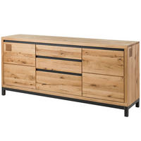 SIDEBOARD Wildeiche 190x45x85 natur geölt VILLANDERS #151 - Braun, Holz (190/85/45cm) - Massivmoebel24