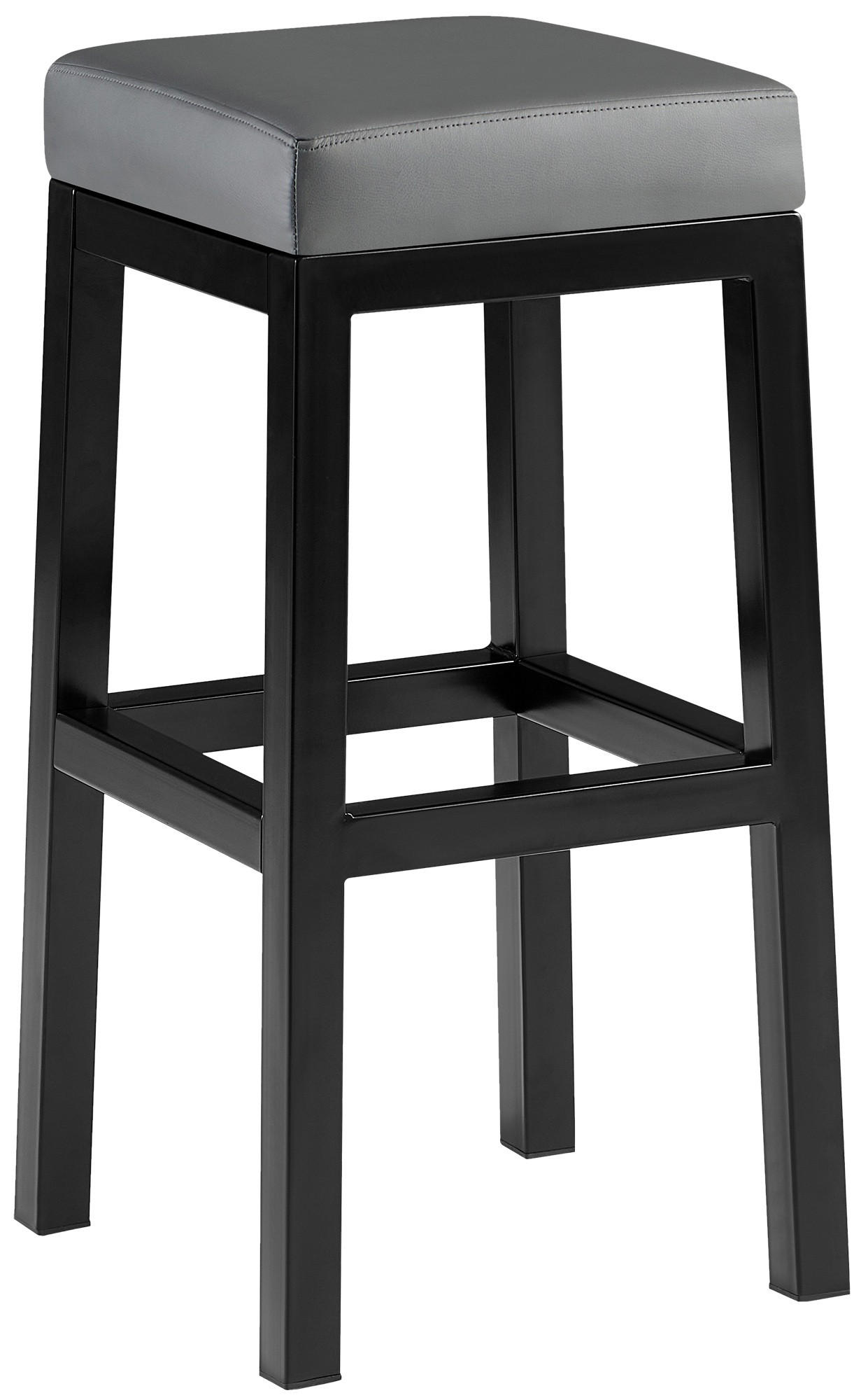 BARHOCKER Lederlook Grau - Schwarz/Grau, Textil/Metall (37/78/37cm) - CLP