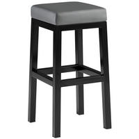 BARHOCKER Lederlook Grau - Schwarz/Grau, Textil/Metall (37/78/37cm) - CLP