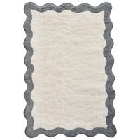 KOUPELNOVÁ PŘEDLOŽKA Šedá/Béžová 60/90 cm Bavlna Nangal - tmavě šedá/béžová, textil (60/90cm) - Beliani