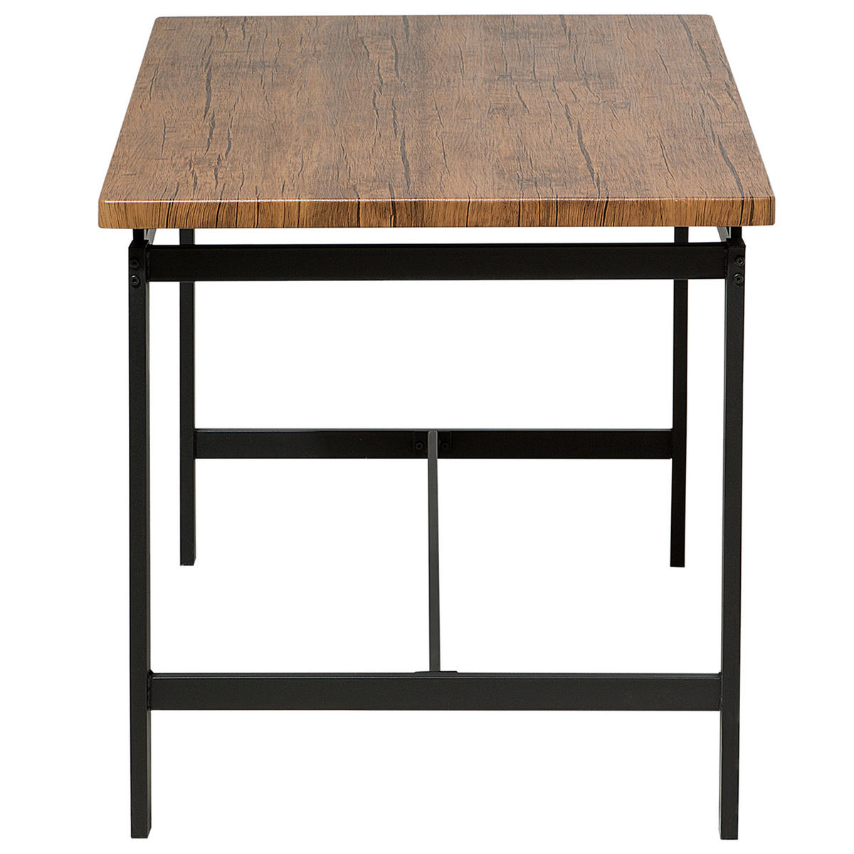 ESSGRUPPE Braun Stahl 4-Sitzer 120 cm Arlington - Schwarz, Holzwerkstoff (120/75/75cm) - Beliani