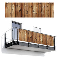 BALKON-SICHTSCHUTZ Holz - Regale - Braun - Buchefarben, Kunststoff (300/90cm) - MuchoWow