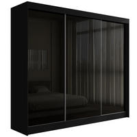 KLEIDERSCHRANK PEKA - 250 cm - Schwarz - Schwarz, Holzwerkstoff (250/215/61cm) - ALTDECOR