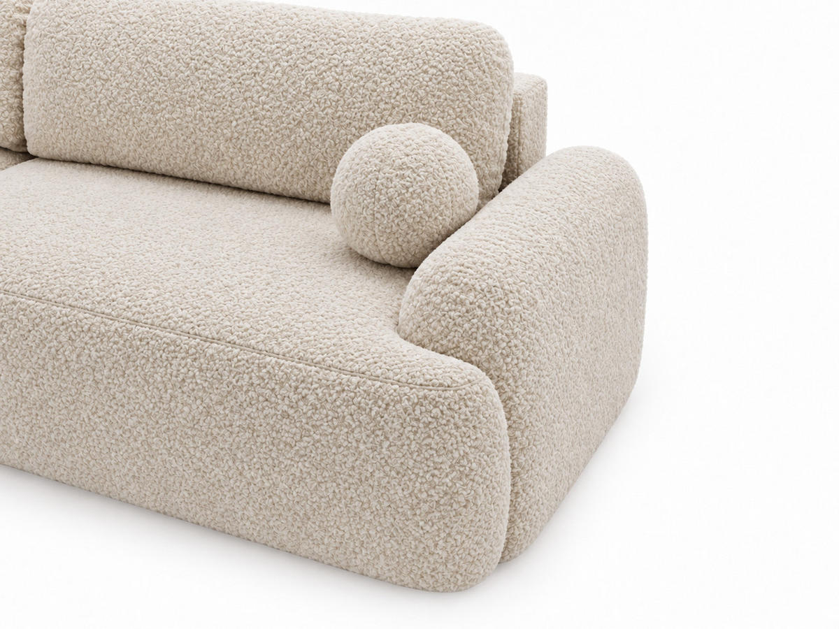 ECKSOFA Aurio Beige Links - Beige, Holz/Textil (177/261cm) - Graingold