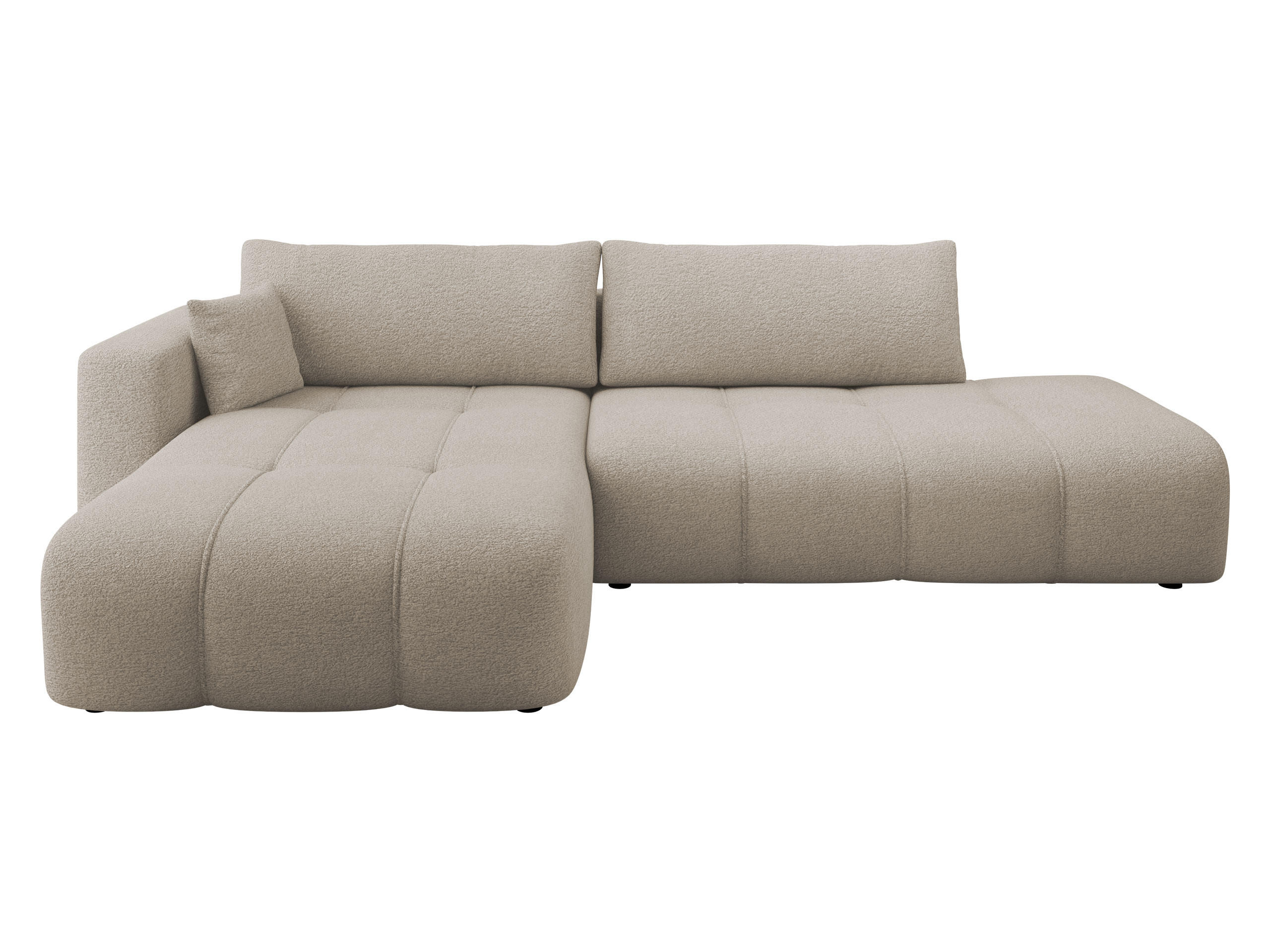 ECKSOFA Furyn O, Seite: Links - Beige/Schwarz, Holzwerkstoff/Kunststoff (262/145cm) - MIRJAN24