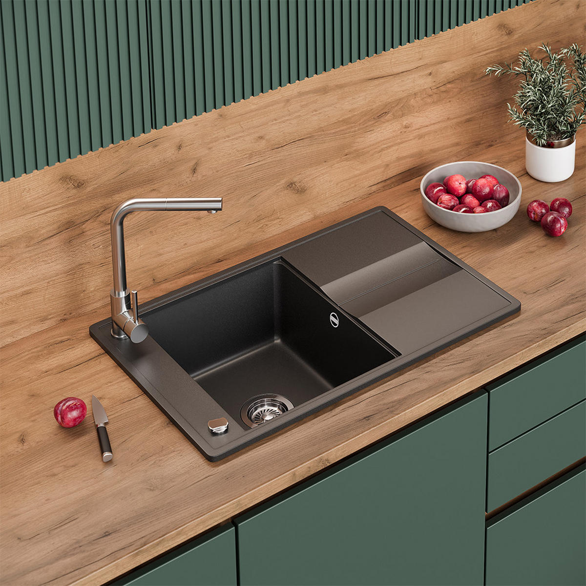 UMYVADLO Kyoto Černá - černá, keramika (78/20/50cm) - Bergstroem