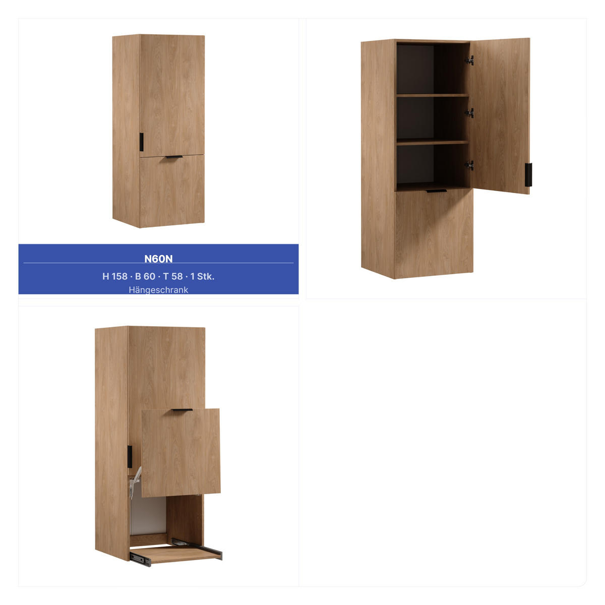 KÜCHENZEILE 400 cm - Sorento KS9-M400 - in Sonoma Eiche - Schwarz/Sonoma Eiche, Holz/Metall (400/247/58cm)