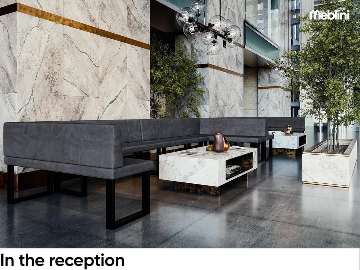 ECKBANK PETER_U - Dunkelgrau, Textil (142/196cm) - Meblini