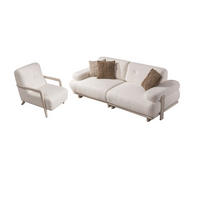 SITZGARNITUR Bully Creme Stellvariante:3+1 - Creme, Holz/Textil (230/85/100cm) - Villa Möbel