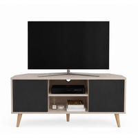 TV-ELEMENT Lesson Baumwollbeige Schwarz - Schwarz, Holzwerkstoff (120/59.8/45cm) - Decorotika