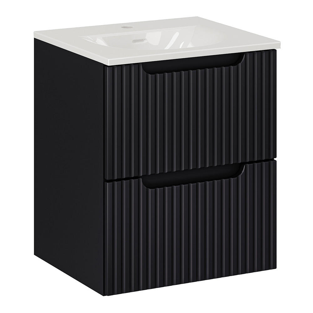 WASCHTISCH Newport-56 - Schwarz, Holzwerkstoff (51/59/40cm) - Lomado