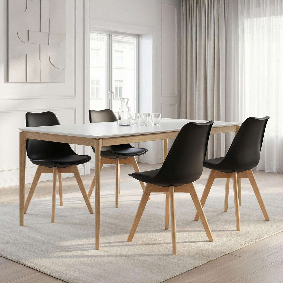 KÜCHENSTUHL Kunststoff Schwarz - Schwarz, Holz (46/80/45cm) - Homestyle4u