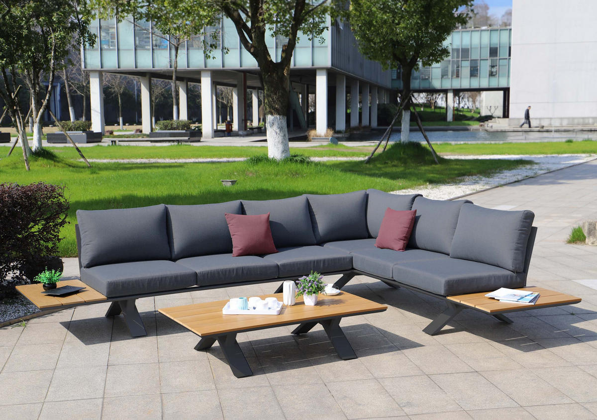 GARTEN-GARNITUR Anthrazit, Grau - Anthrazit/Grau, Metall - MCW