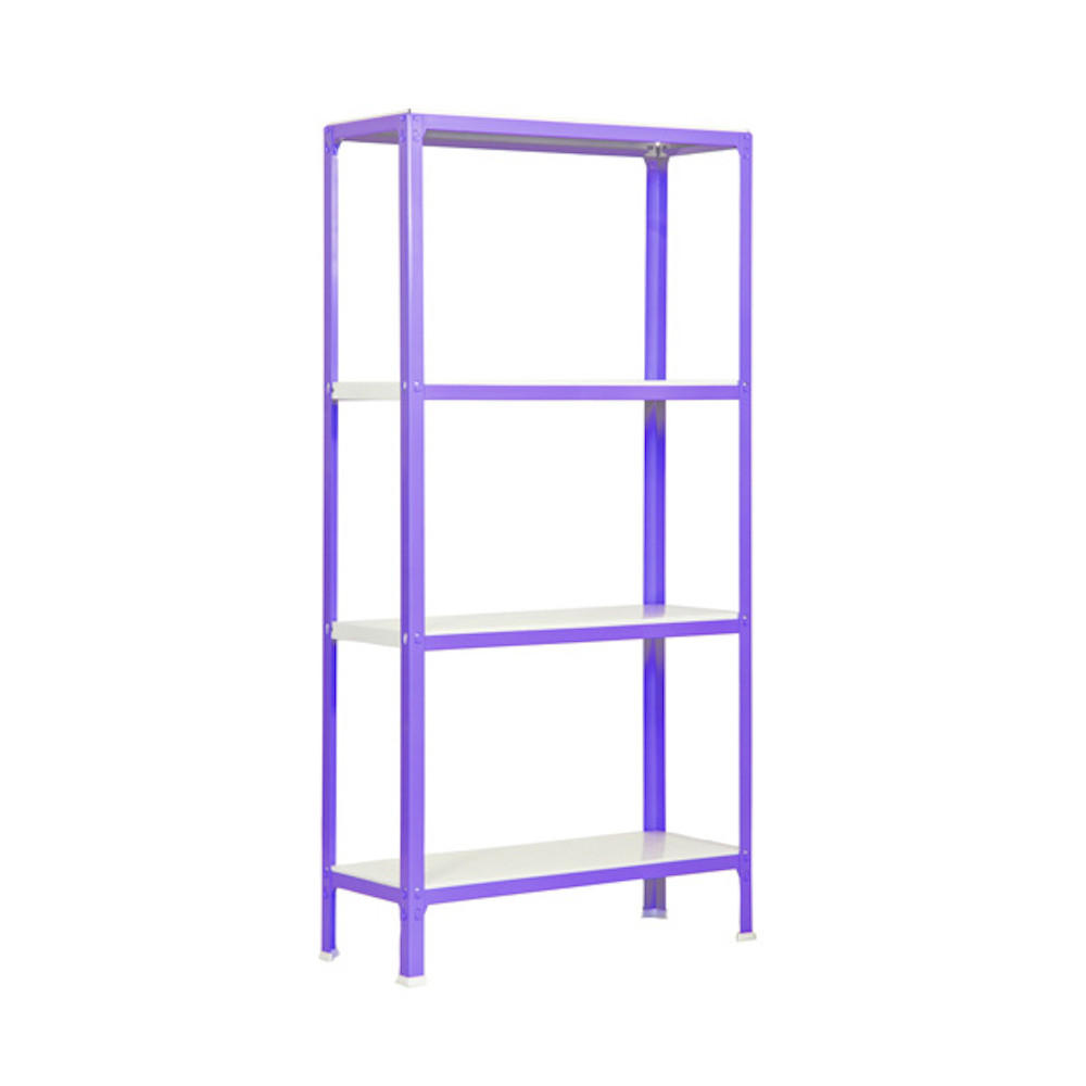 WOHNREGAL LIVING KOALA METAL mit 4 Fachböden | HxBxT 160x100x30cm | Fachlast 150kg | Lila/Weiß - Lila, Metall (100/160/30cm) - PROREGAL