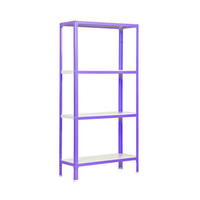 WOHNREGAL LIVING KOALA METAL mit 4 Fachböden | HxBxT 160x80x30cm | Fachlast 150kg | Lila/Weiß - Lila, Metall (80/160/30cm) - PROREGAL