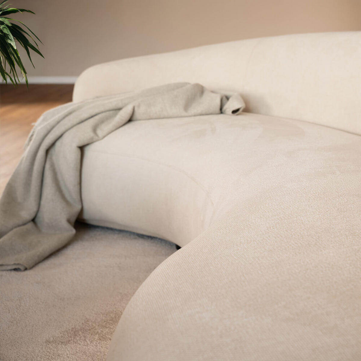 LOUNGE SET CASARA - Webstoff Beige - Beige, Kunststoff (258/72/128cm) - Home Deluxe