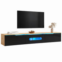 TV-ELEMENT mit LED-Beleuchtung 180 cm Schwarz Holzoptik - Braun, Holzwerkstoff (35/30/180cm) - Beauniv