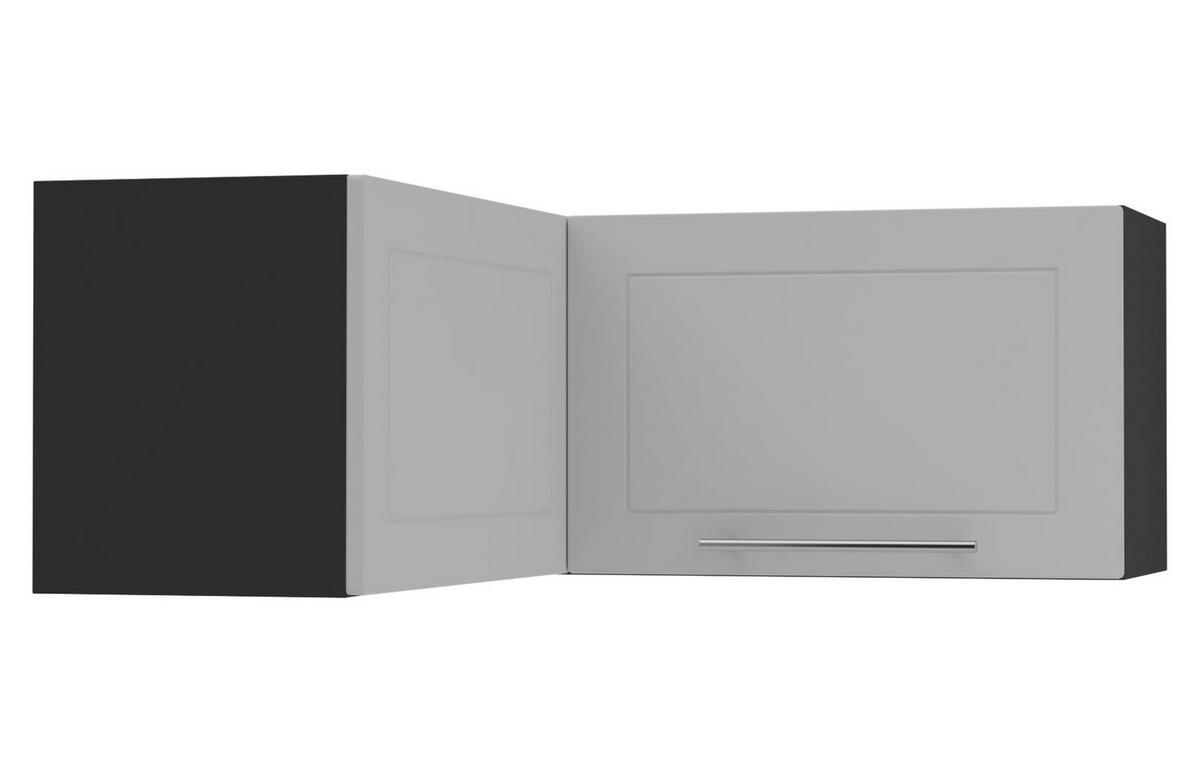 ECKHÄNGESCHRANK Kvantum W14/90/36 Dust Grey Matt / Schwarz Matt 90 / 90 / 36cm - Schwarz/Grau, Holz/Holzwerkstoff (90/36/90cm) - Feldmann-Wohnen