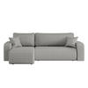 ECKSOFA L-FORM Schlaffunktion Und Bettkasten Eckcouch MILANO L Stoff Quelle Grau Links - Grau, Holz/Textil (142/244cm) - Kaiser Möbel