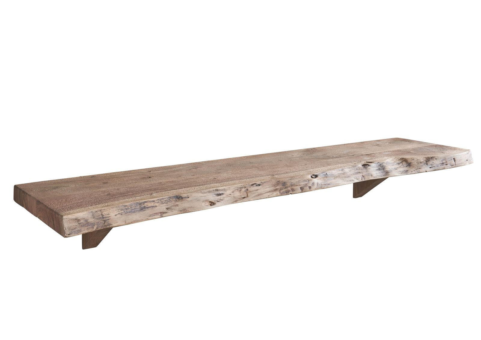 WANDREGAL Akazie 120x30x18 Natural Stone lackiert FREEFORM #139 - Beige, Holz (120/18/30cm) - Massivmoebel24