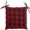 SITZKISSEN 16-Punkt dunkelrot 40/40 cm mit Steppung und Halte-Bändern - Bordeaux, Textil (40/40/4cm) - wometo
