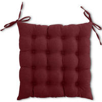 SITZKISSEN 16-Punkt dunkelrot 40/40 cm mit Steppung und Halte-Bändern - Bordeaux, Textil (40/40/4cm) - wometo