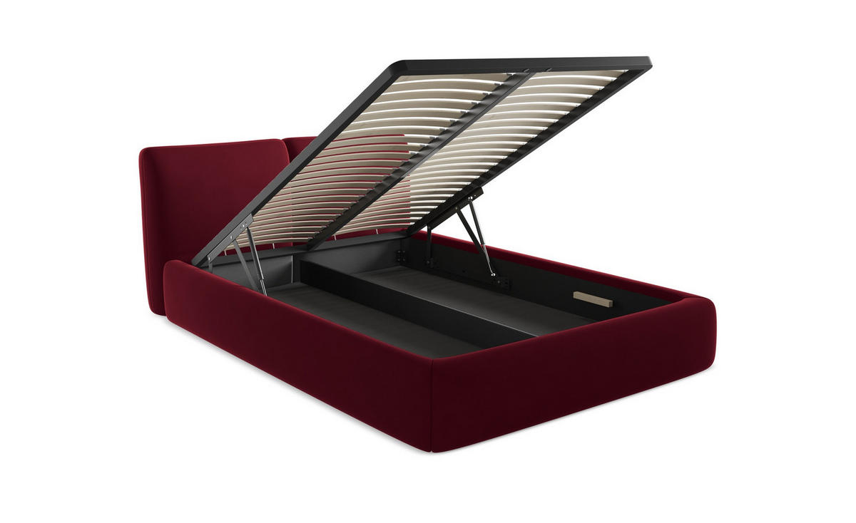 POLSTERBETT mit Bettkasten und Lattenrost 200x228 Grau - Dunkelgrau/Schwarz, Kunststoff/Textil (180/200cm) - Makamii