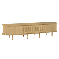 LOWBOARD DE-40408 2 Rattan-Schubladen mit Rolltüren Helle Holzfarbe - Naturfarben, Holzwerkstoff (180/40/40cm) - ComfortXL