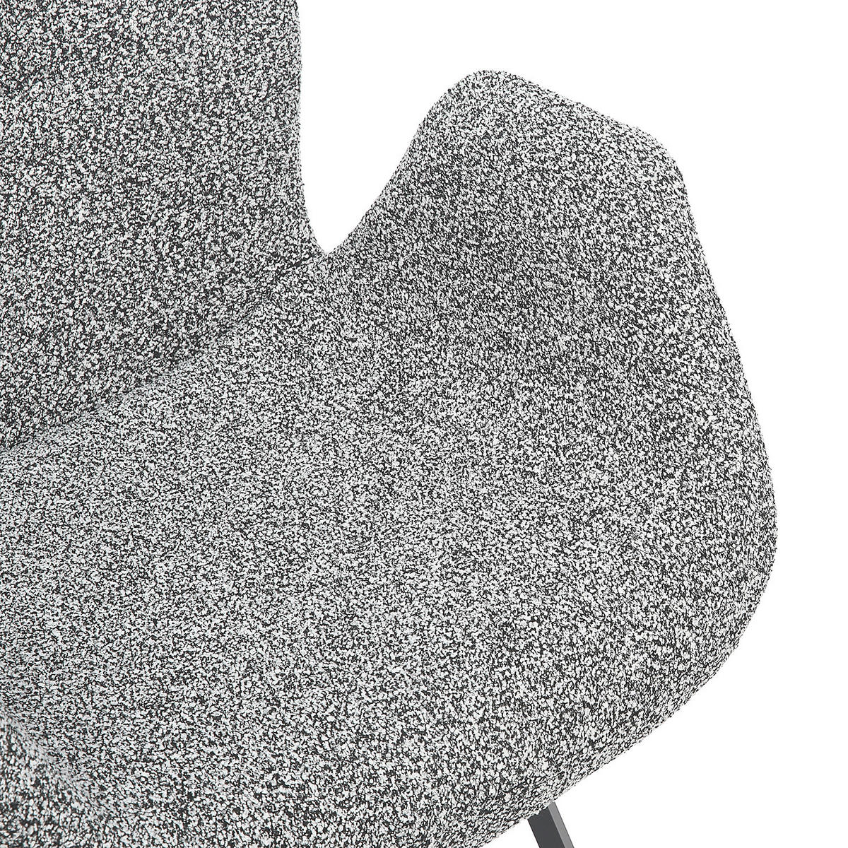 ARMLEHNENSTUHL - 2er-Set - Chenille / Eisen - Schwarz/Weiß, Textil/Metall (63/85/61cm) - home24