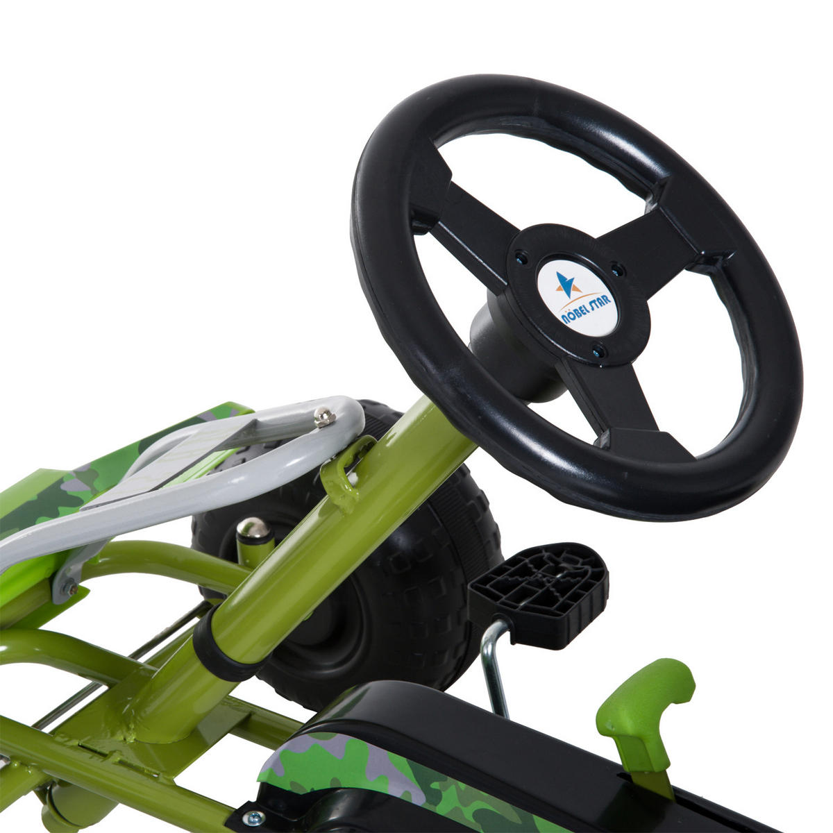 KINDER GO KART TRETAUTO, Grün, Metall+ Kunststoff - Grün, Metall (95/66.5/57cm) - HOMCOM