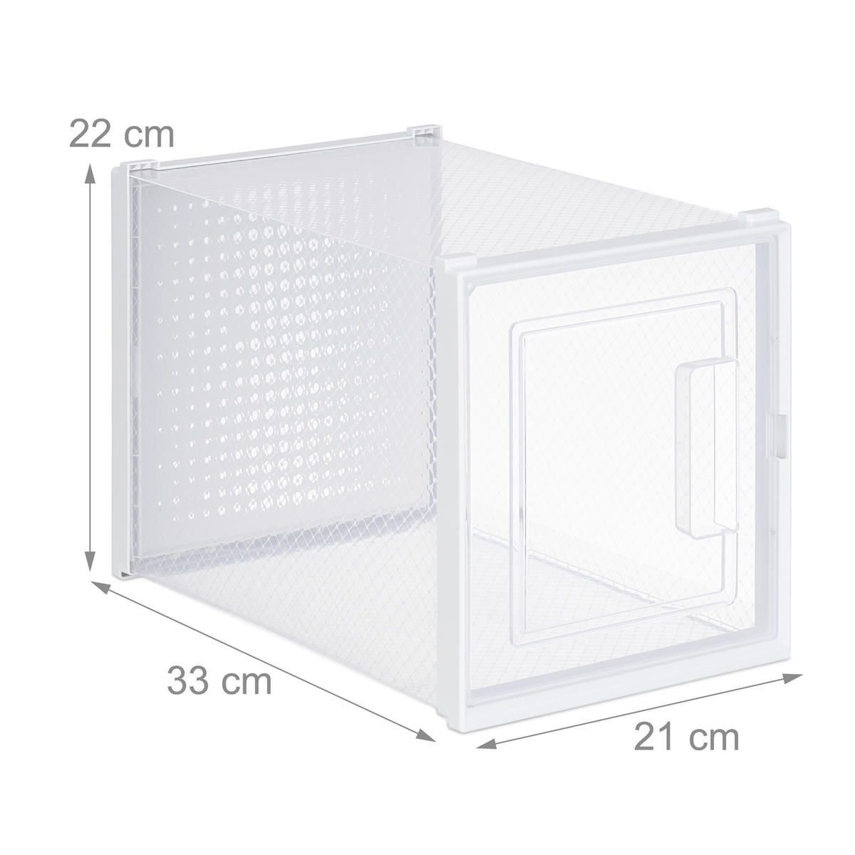 6XSCHUHBOX - Transparent, Kunststoff (21/22/33cm) - Relaxdays