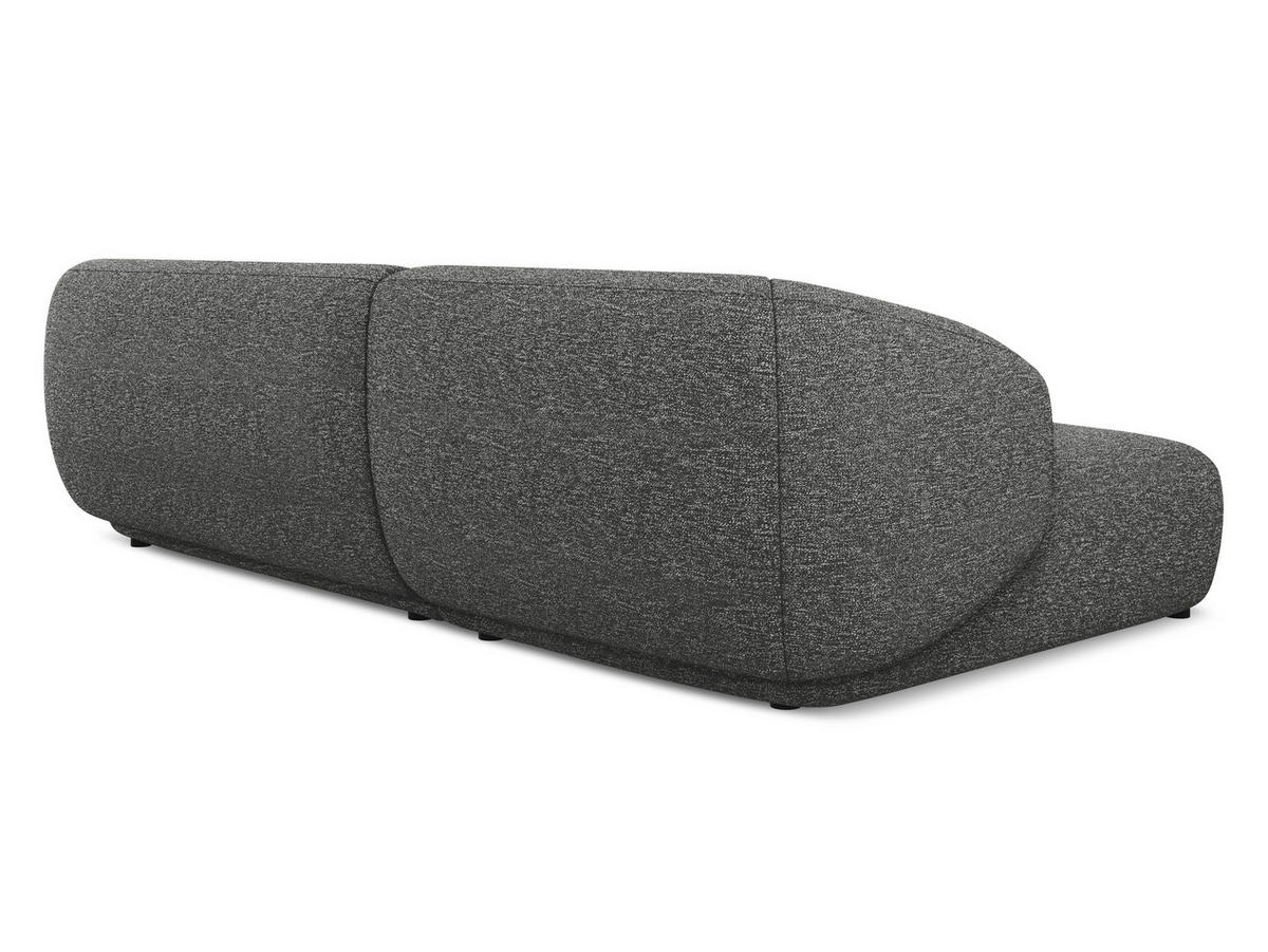 ECKSOFA links Strukturstoff Stoff Grau - Dunkelgrau/Schwarz, Kunststoff/Textil (156/280cm) - Makamii
