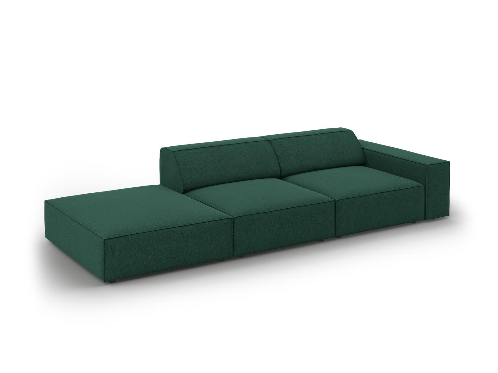 SOFA Jodie aus strukturiertem Stoff grün 3 Sitzplätze - Grün, Textil (102/70/262cm) - Micadoni