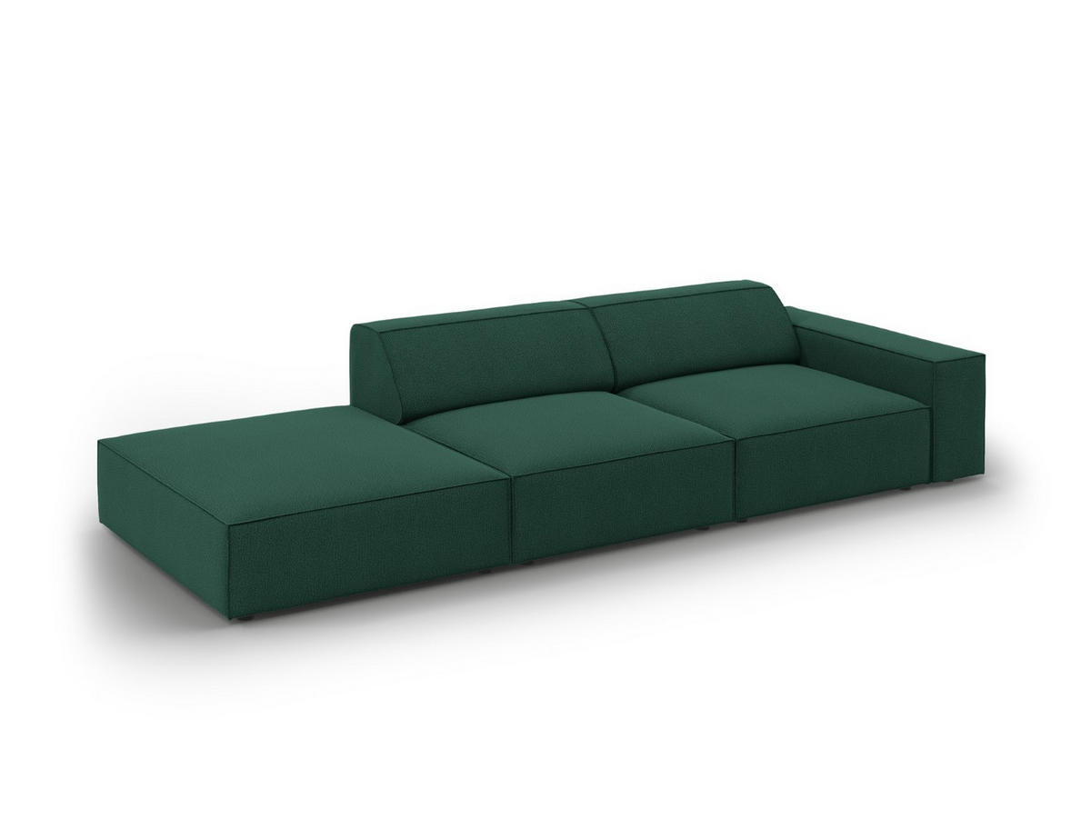 SOFA Jodie aus strukturiertem Stoff grün 3 Sitzplätze - Grün, Textil (102/70/262cm) - Micadoni