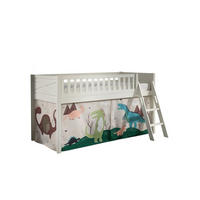 KINDERBETT Karyl 208x114x135 Massivholz Weiß Textilset Dino - Mauve/Weiß, Holz (90/200cm) - 58aufmkessel