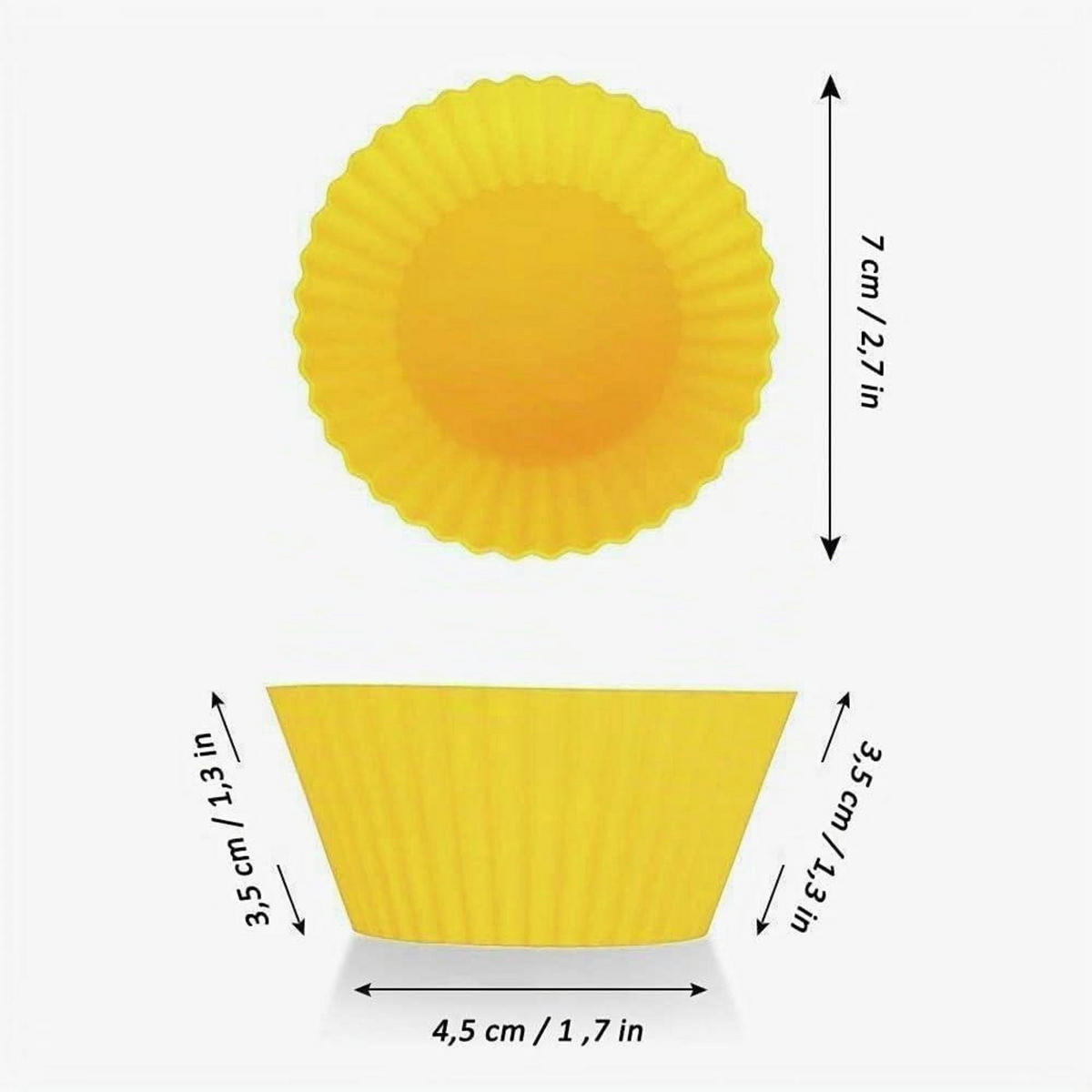MUFFINFORMEN Silikon 12 Stück Set - Violett, Kunststoff (4.5/3.5/7cm)