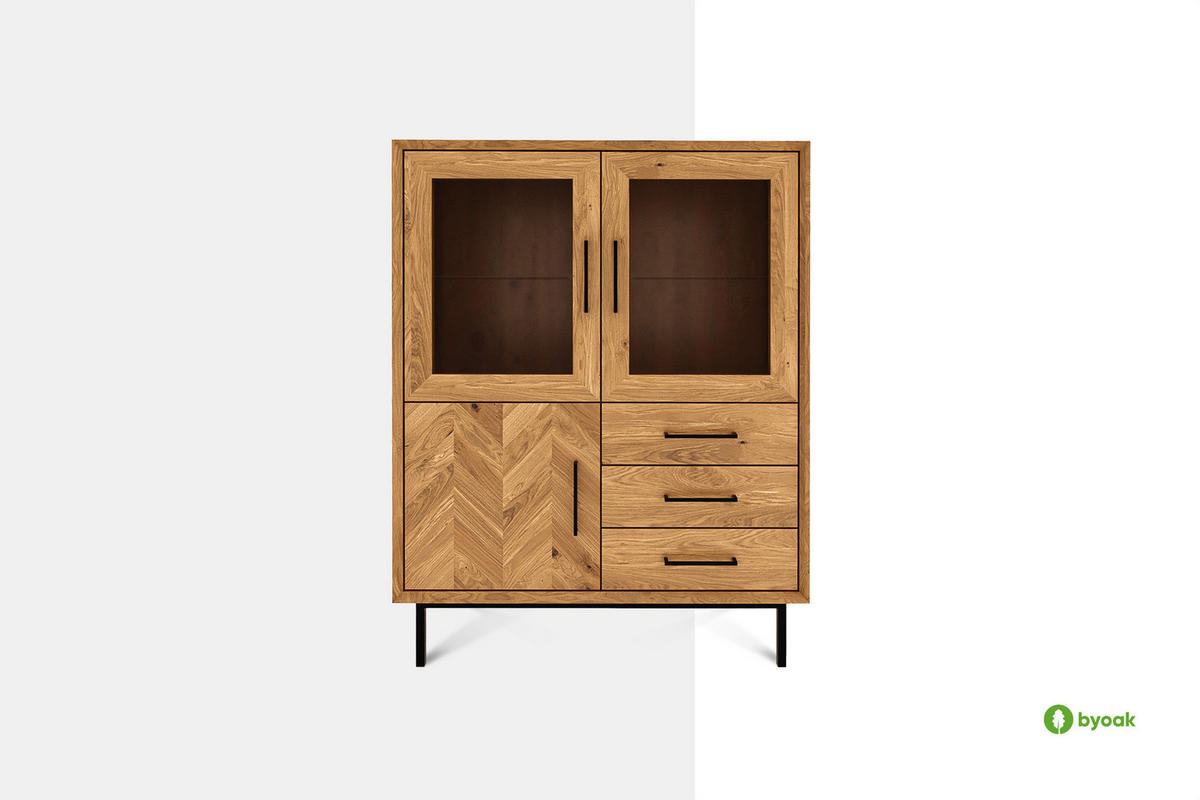 SIDEBOARD LEON Kernbuche - Kernbuche, Holz (97/125/45cm) - byoak