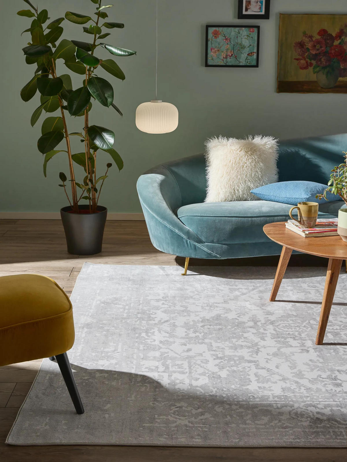 VINTAGE-TEPPICH Miray waschbar 200/300 cm - Grau, Kunststoff (200/300cm) - benuta Nest