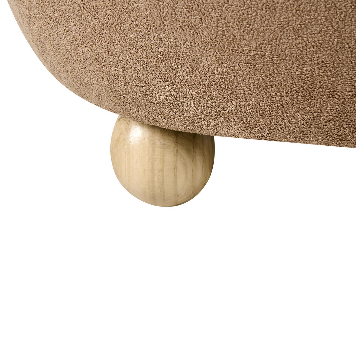 POUF mit Stauraum Bouclé Hellbraun Annabella - Hellbraun, Textil (40/42/40cm) - Beliani