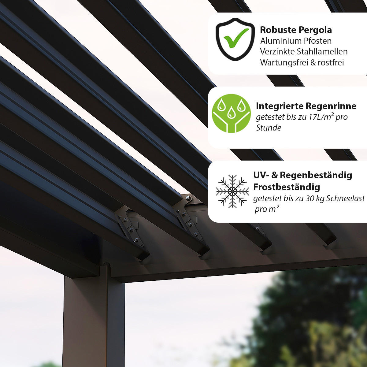 PERGOLA Classic 4 x 6 M Aluminium freistehend anthrazit - Anthrazit, Metall (400/255/600cm) - WEIDE