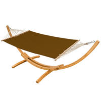 HÄNGEMATTE mit Holzgestell bis 150kg, 310/120cm, Braun - Braun, Holz (120/118/325cm) - Amanka