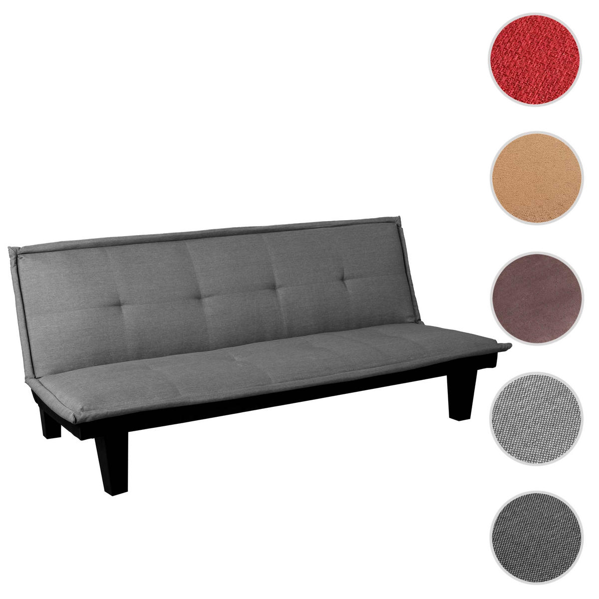 3ER-SOFA Grau - Grau, Textil (170/75/85cm) - MCW