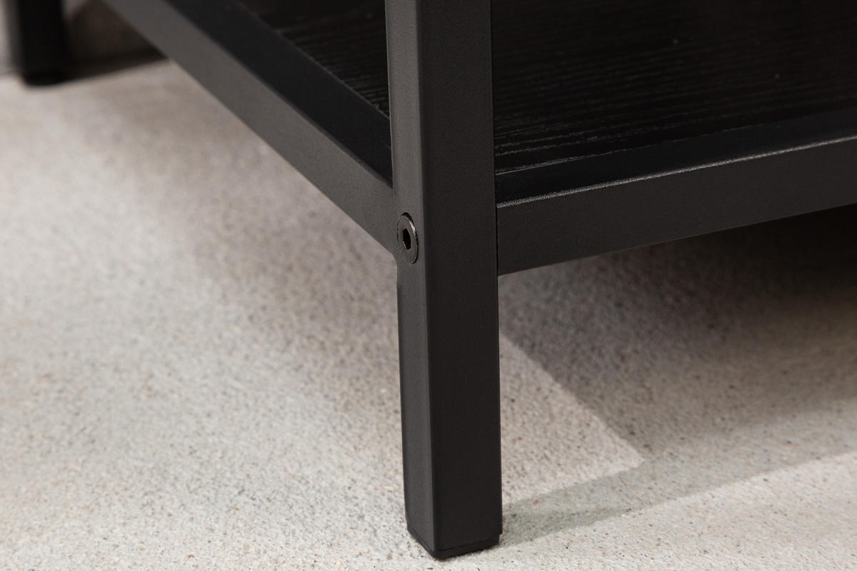 STANDREGAL SLIM LINE Schichtholz Schwarz 115 cm - Schwarz, Holzwerkstoff/Metall (114/79/35cm) - riess-ambiente