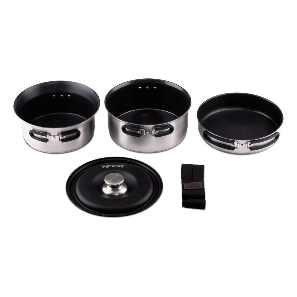 PFANNENSET Silber 50/30/20 cm DIMEGOS22 - Silberfarben, Metall - PETROMAX 