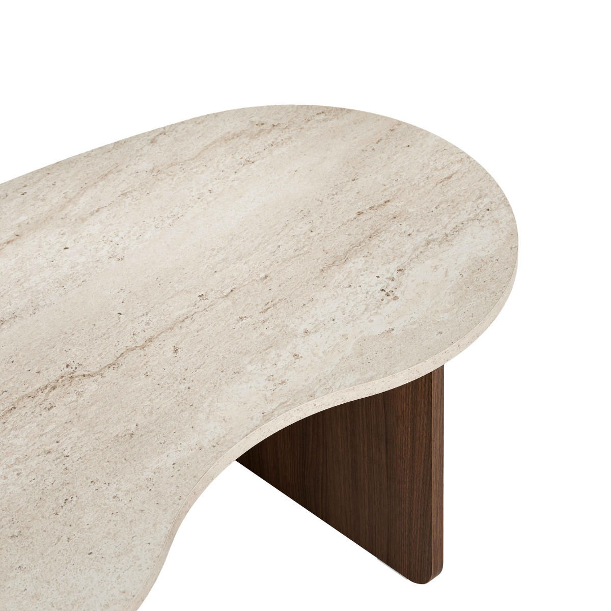 COUCHTISCH mit organischer Platte 60/40/110 cm - Beige, Holzwerkstoff (110/60/40cm) - Calicosy