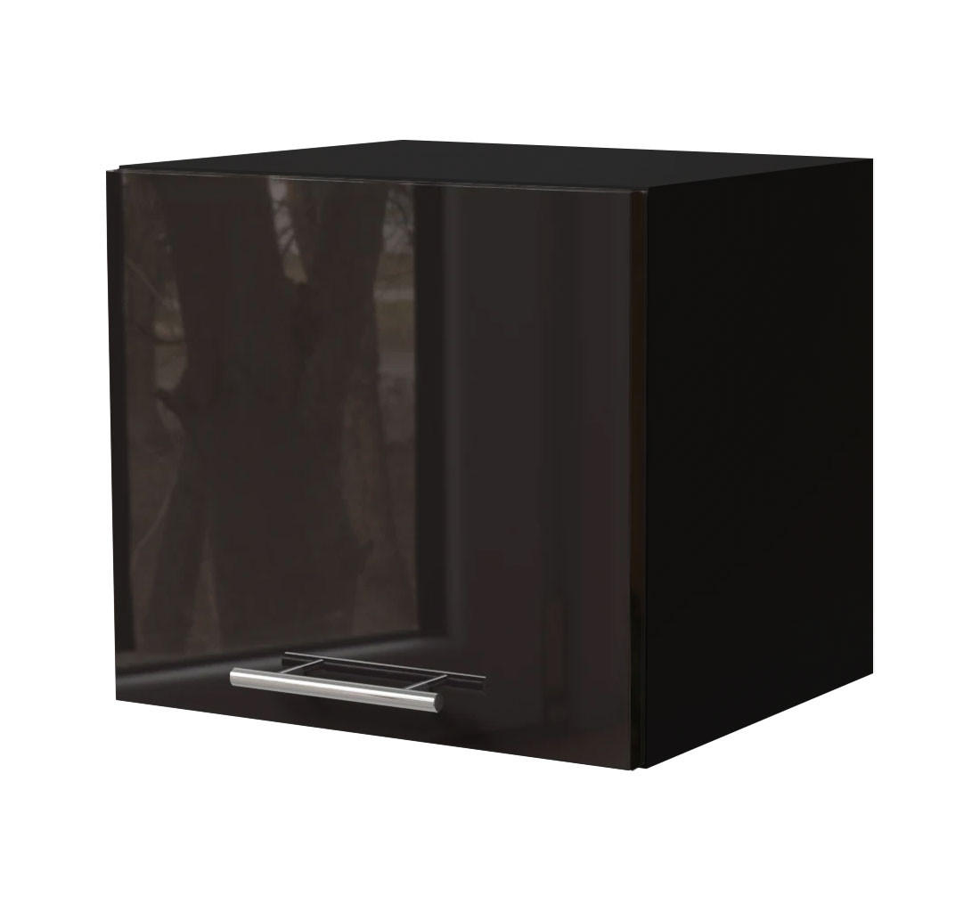 KLAPPHÄNGESCHRANK Essen W4B/40 Schwarz Hochglanz / Schwarz Matt 40 / 32,5 / 36cm - Schwarz Hochglanz/Schwarz, Holz/Holzwerkstoff (40/36/32.5cm) - Feldmann-Wohnen