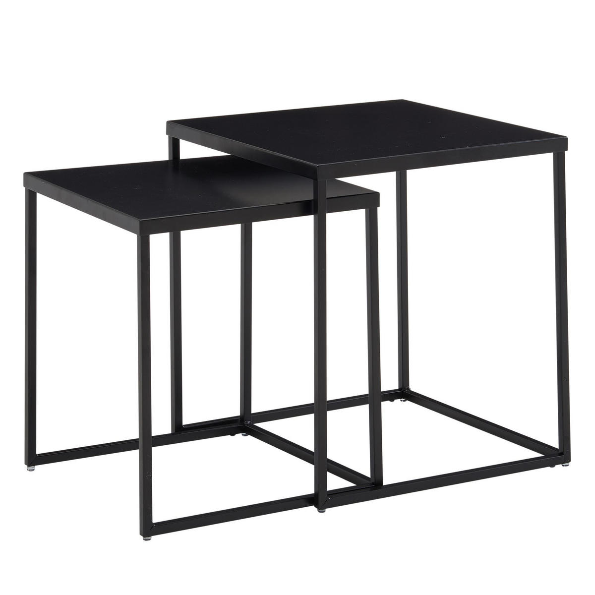 SOFATISCH 2-teilig eckig DASHAN tisch - Schwarz, Metall (40/40/45cm) - tinkaro