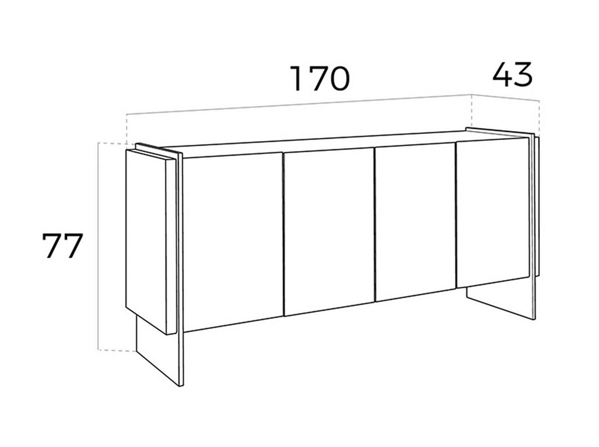SIDEBOARD Weiß 170/43/77 cm - Weiß, Glas/Holz (170/77/43cm) - ANGEL CERDA